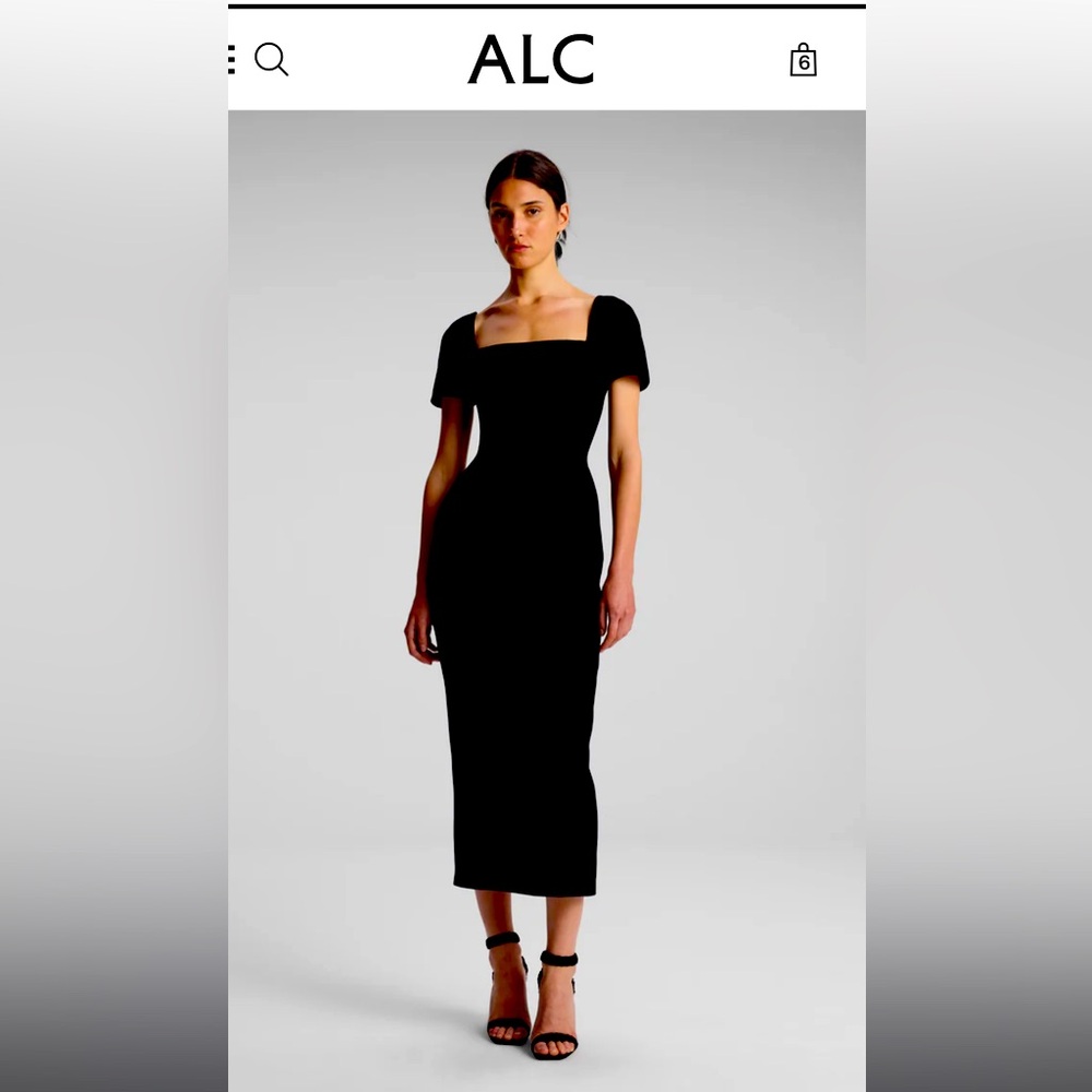 A.L.C. Women's Elegant Black Midi Dress